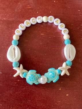Beach Babe Bracelet - Turquoise and White